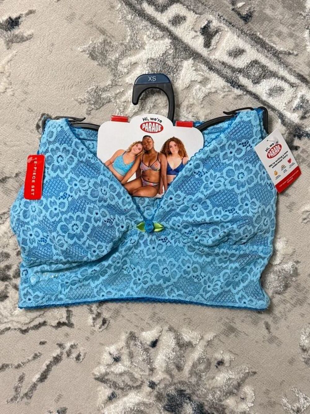 Parade Lace Bralette 2-Piece Set Baltic Sea Blue Size X-Small
